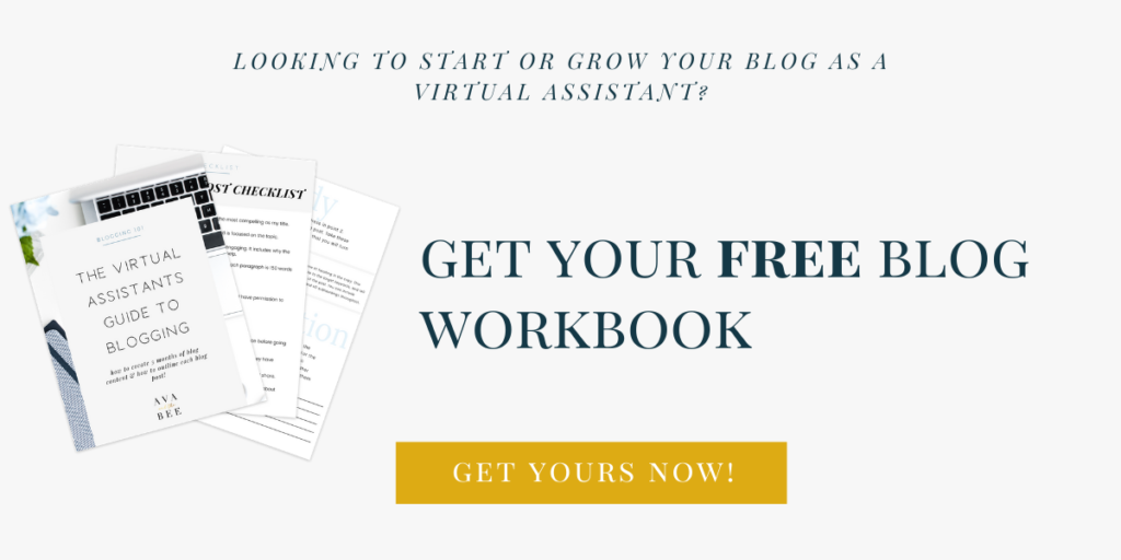 Blogging workbook for virtual assistants - The Creative VA Academy | Virtual assistant and training and digital courses for creatives