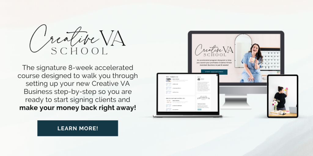 Online course teaching you how to start your creative virtual assistant business - The Creative VA School