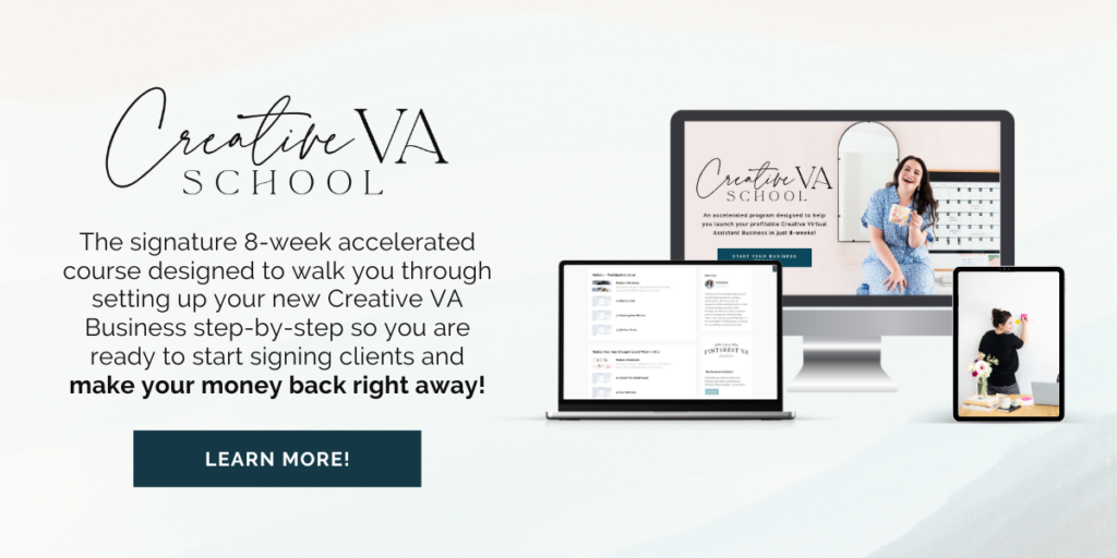 Learn how to start your creative virtual assistant business with The Creative VA School
